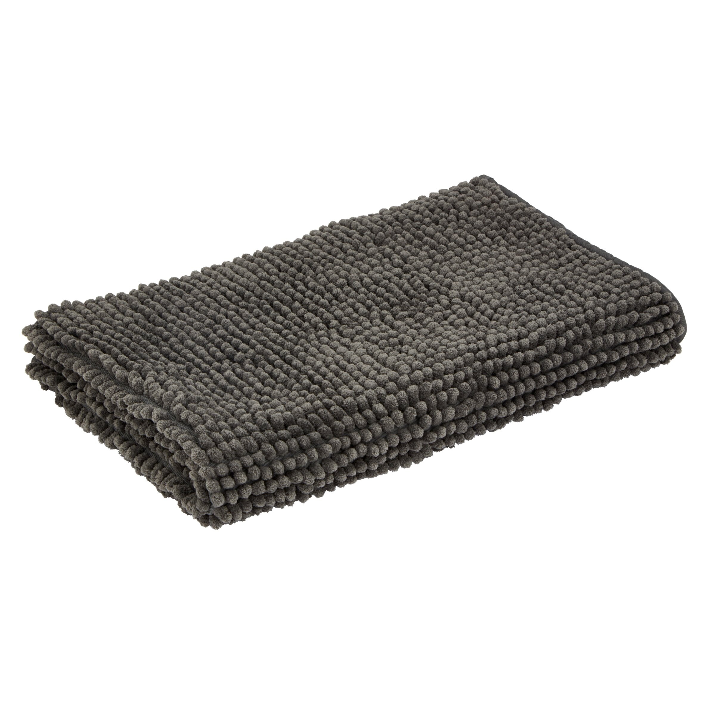 Tesco Microchenille Bath Mat Grey 