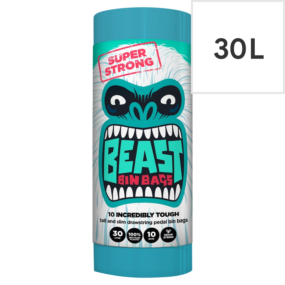 image 1 of Beast Super Strong 30L Tall & Slim Bin Bags 10 Pack