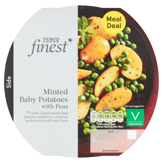 Tesco Finest Minted Baby Potatoes With Peas 325G Tesco Groceries