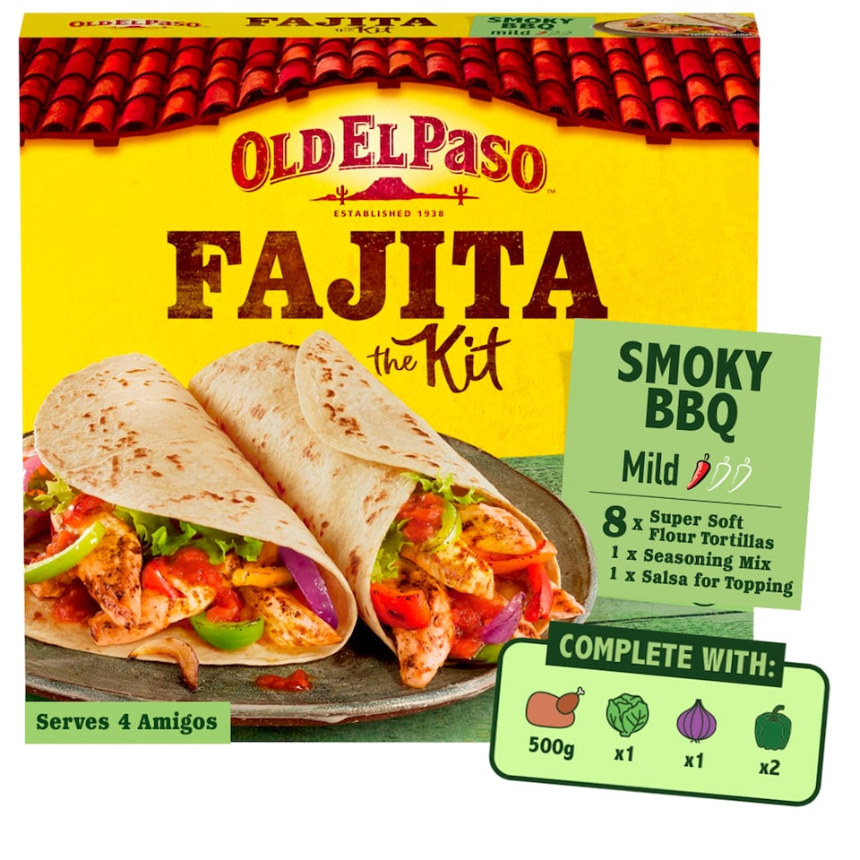 image 1 of Old El Paso Smoky Bbq Fajita Dinner Kit 500G
