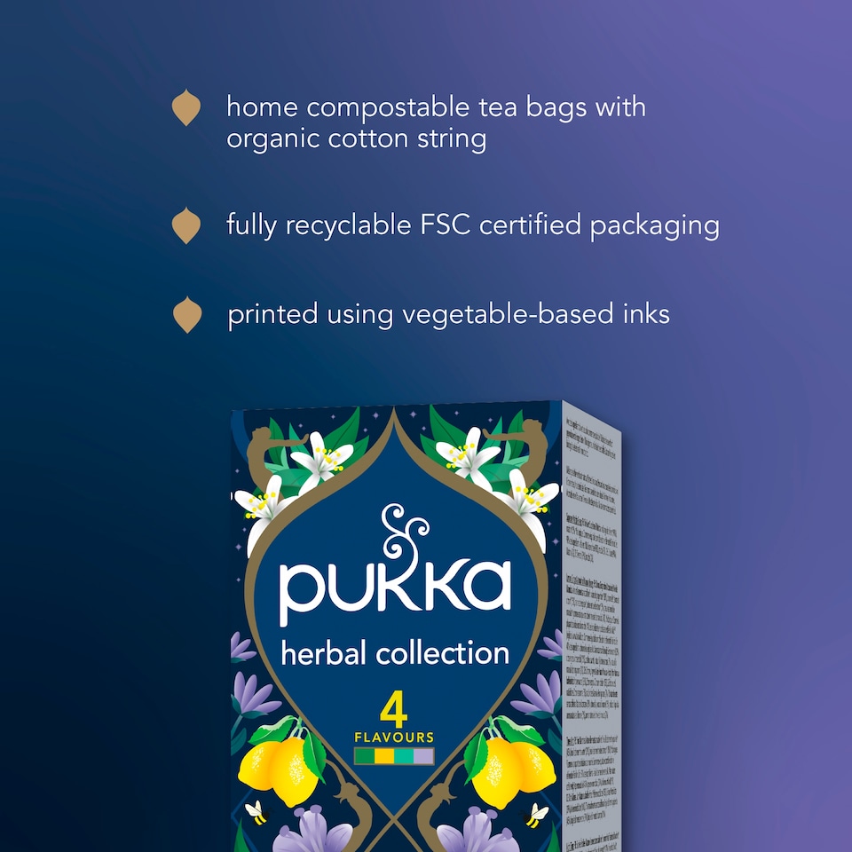 image 1 of Pukka Organic Herbal Collection 20 Herbal Tea Sachets 29g