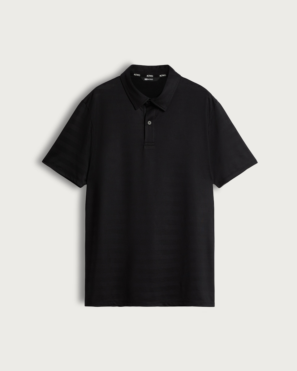 image 1 of F&F Active Regular Fit Short Sleeved Polo Shirt in Black