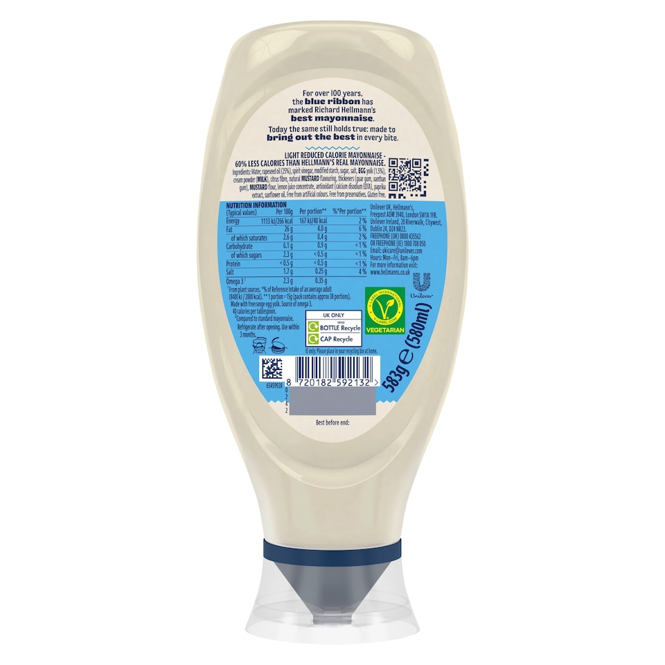 image 1 of Hellmann's Light Mayonnaise Squeezy 580ml