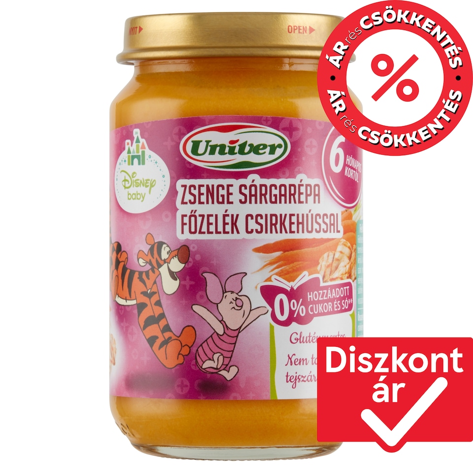 Univer zsenge sárgarépa főzelék csirkehússal bébiétel 6 hónapos kortól 163 g