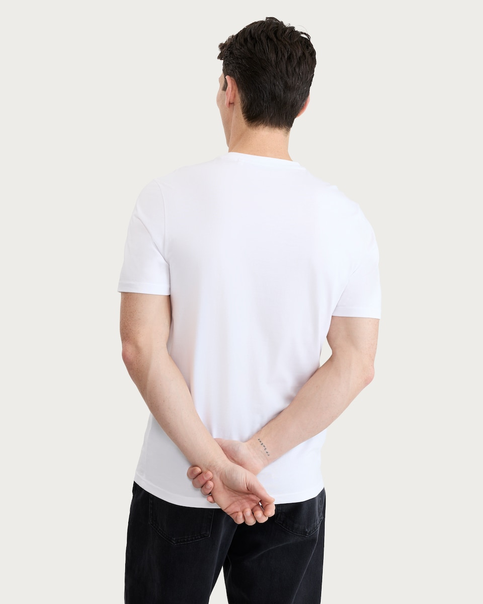 image 1 of F&F Pure Cotton Slim Fit Short Sleeved T-Shirt in White