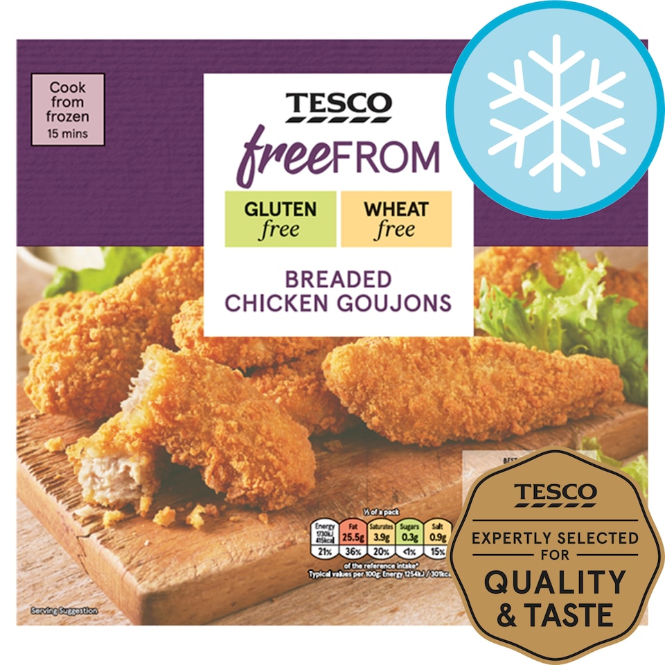 Tesco Free From Breaded Chicken Goujons 300G