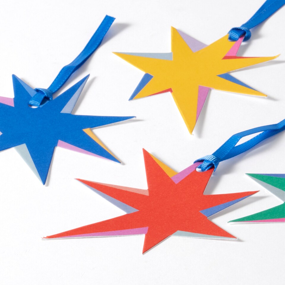 image 1 of Paperchase Cosmic Christmas 5 Pack Star Gift Tags