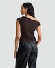 image 3 of F&F Polyamide Asymmetric Neck Sleeveless Top in Chocolate