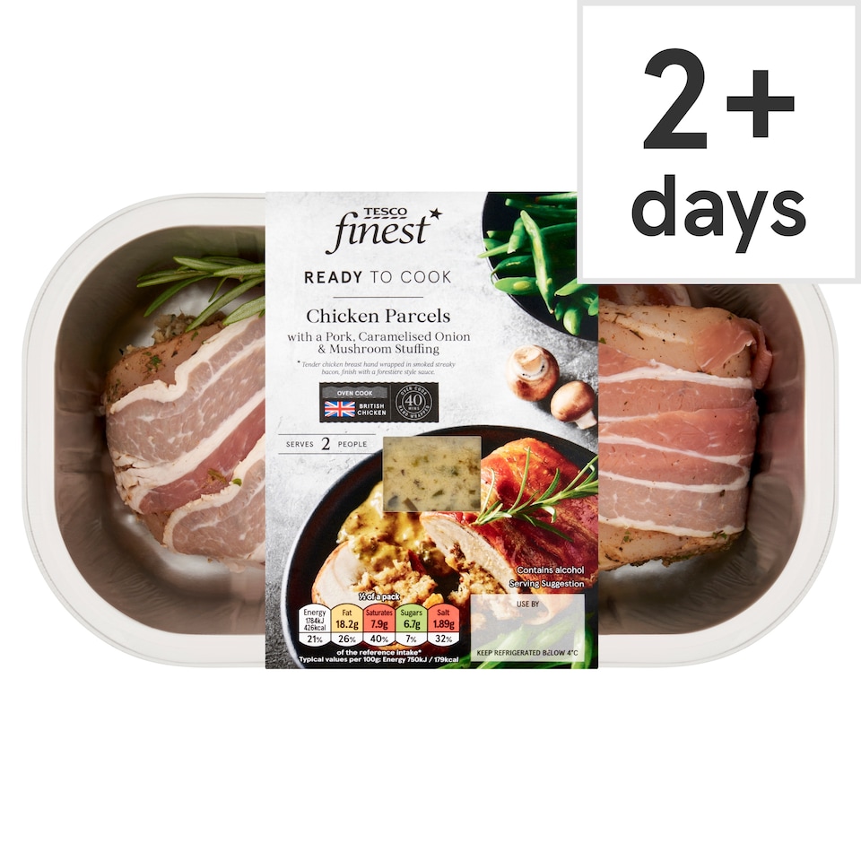 Tesco Finest Chicken Parcels with a Pork, Caramelised Onion & Mushroom Stuffing 522g