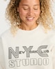 image 3 of F&F Active NYC Studio Slogan Sweatshirt in Cream