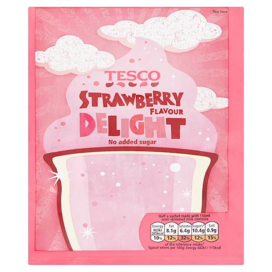 Tesco Delight Strawberry No Added Sugar 49G Tesco Groceries