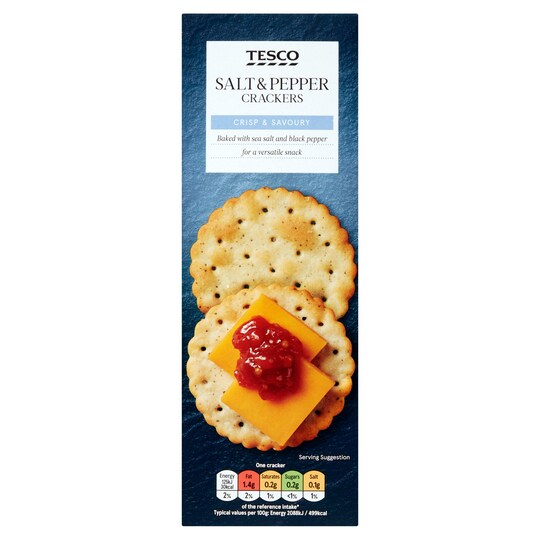 Tesco Salt & Pepper Cracker 185G Tesco Groceries