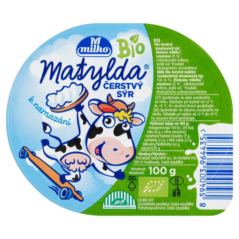 image 1 of Milko Matylda Organic Fresh Cheese 100g