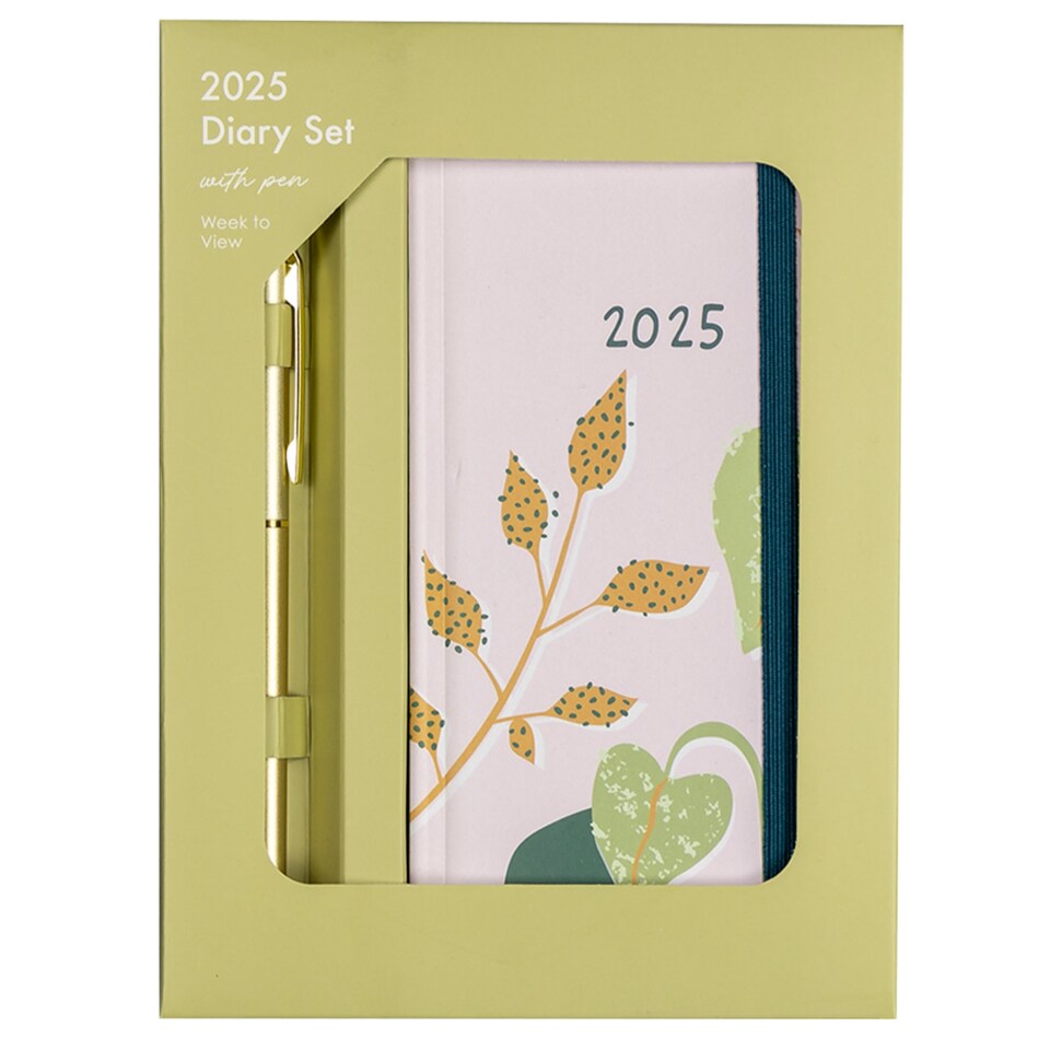 2025 WTV DIARY AND PEN GIFT SET PINK PLANT