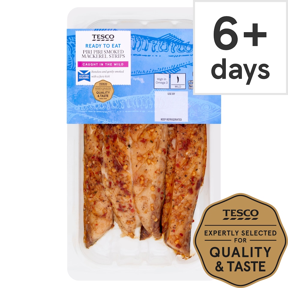 Tesco Piri Piri Smoked Mackerel Strips 200G