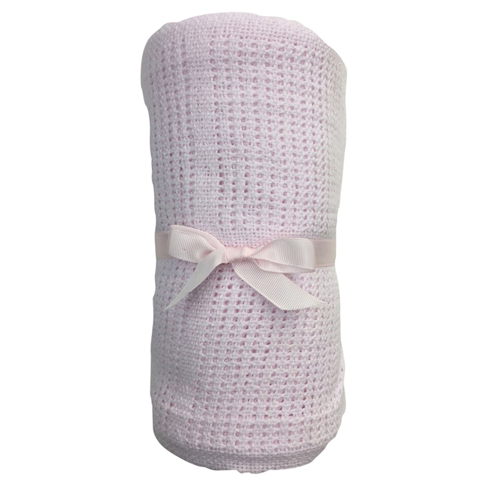 Fred&Flo Cotbed Cellular Blanket Pink