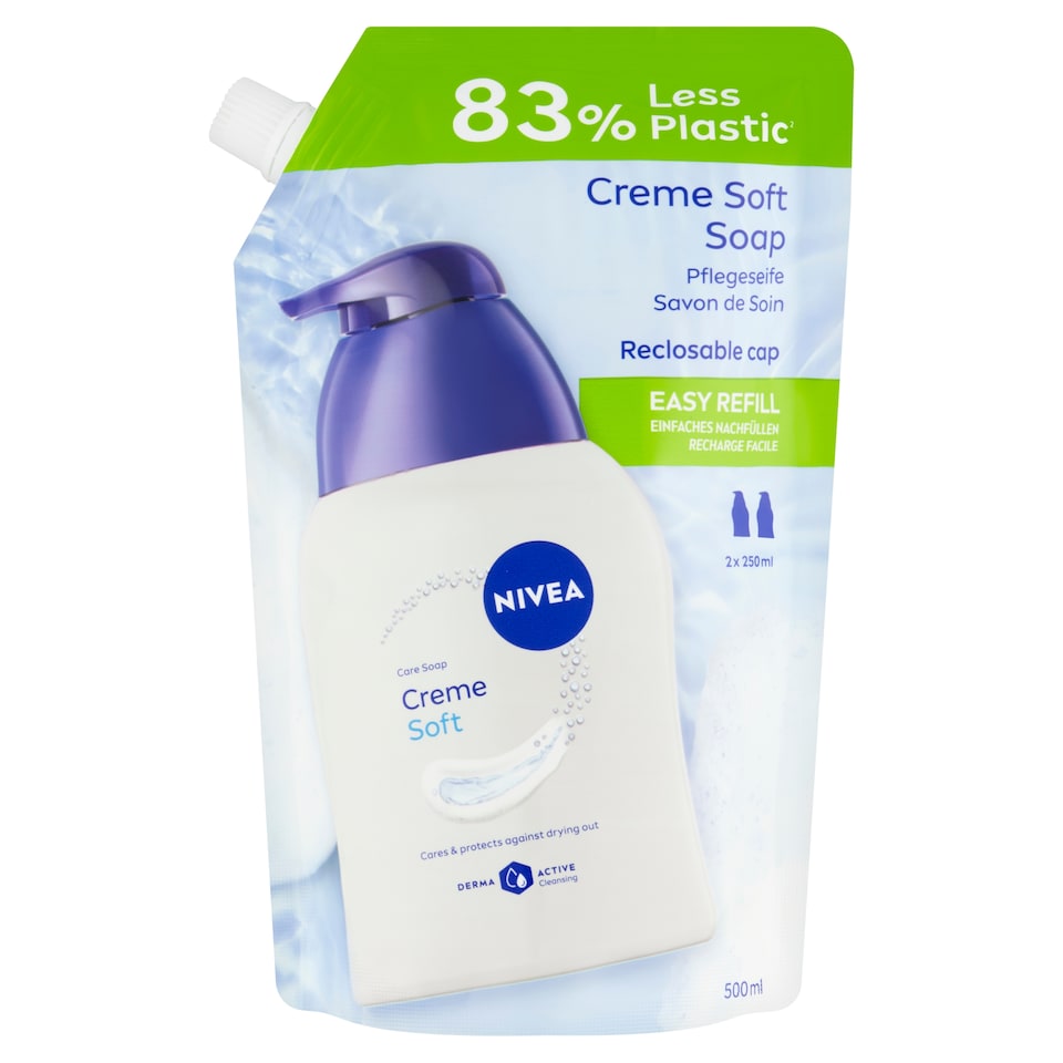 obrázok 1 z Nivea Creme Soft Krémové tekuté mydlo náhradná náplň 500 ml