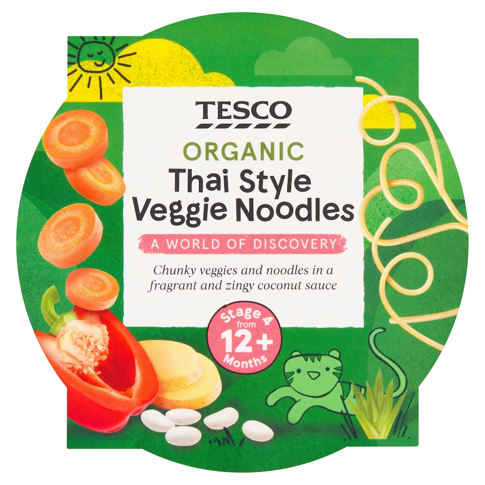 TESCO Organic Thai Style Veggie Noodles 12+M 200g