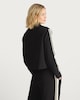image 4 of The F&F Edit Striped Sleeve Zip Jacket in Black