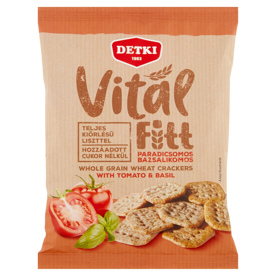 image 1 of Detki Vital Fitt Whole Grain Wheat Crackers with Tomato & Basil 100 g