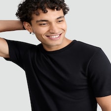 F&F WARMPLUS™ Medium Warmth Ribbed Short Sleeved Thermal T-Shirt in Black