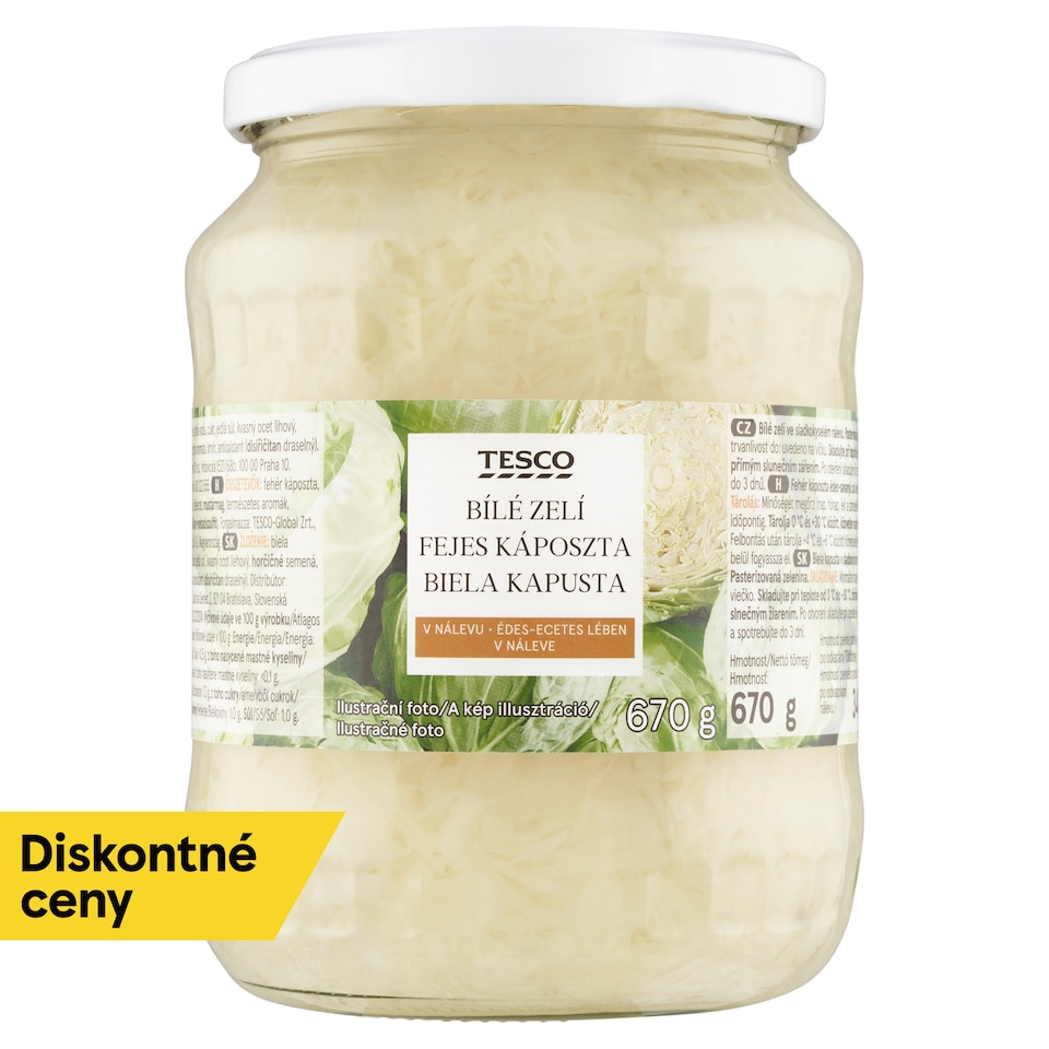 Tesco Biela kapusta v náleve 670 g