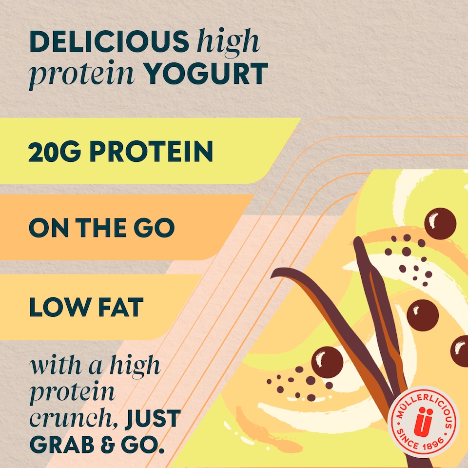 image 1 of Muller X MYProtein CRUNCH Vanilla Yogurt (with protein chocolate balls) 180g