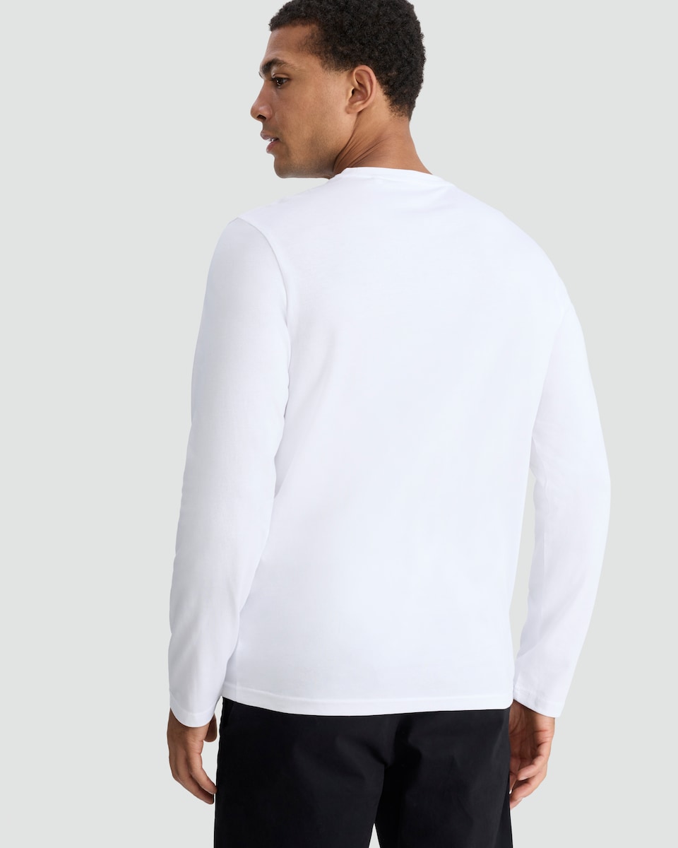 image 1 of F&F Pure Cotton Regular Fit Crew Neck Long Sleeved Top in White