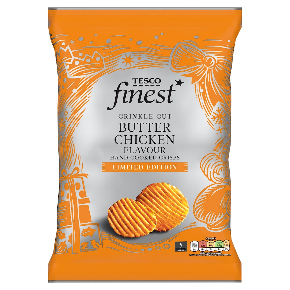 Tesco Finest Ridge-Cut Potato Crisps Curry Flavour 150g