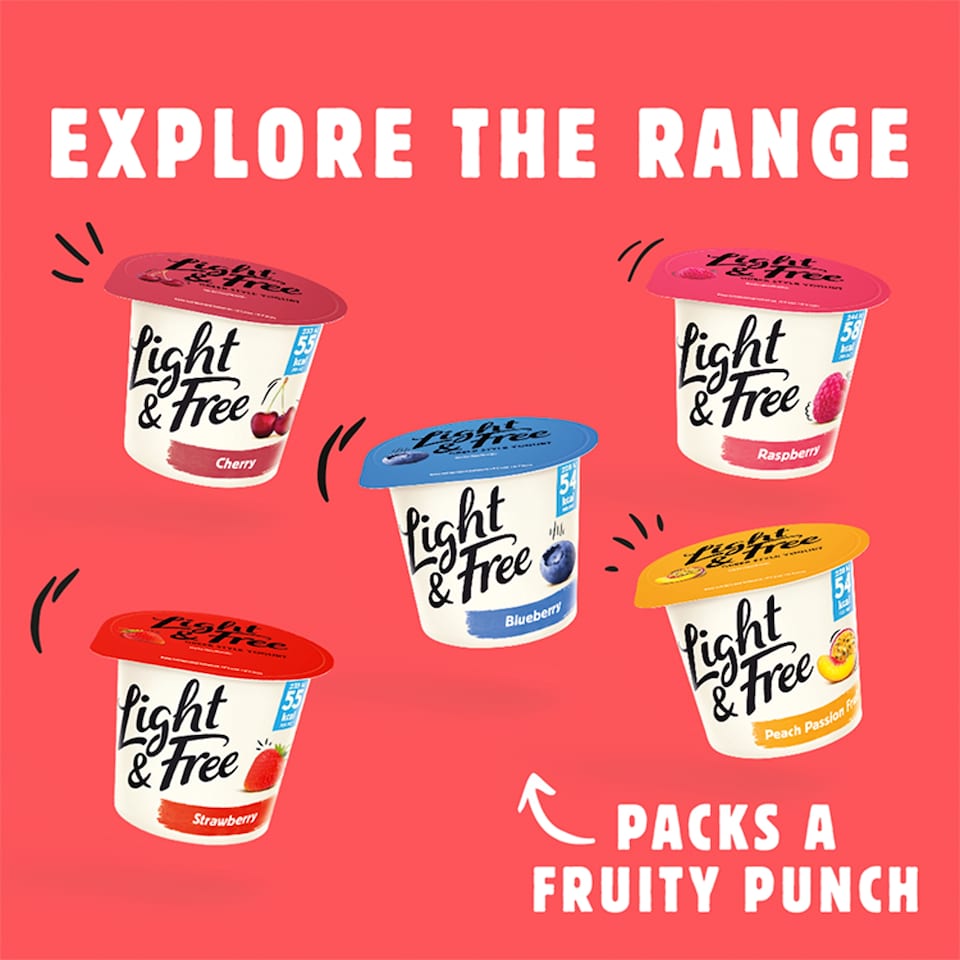 image 1 of Light & Free Cherry Greek Style Fat Free Yoghurt 4x115g