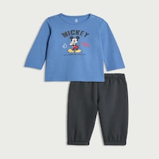 Disney Mickey Mouse 2-Piece T-Shirt and Jogger Set in Blue