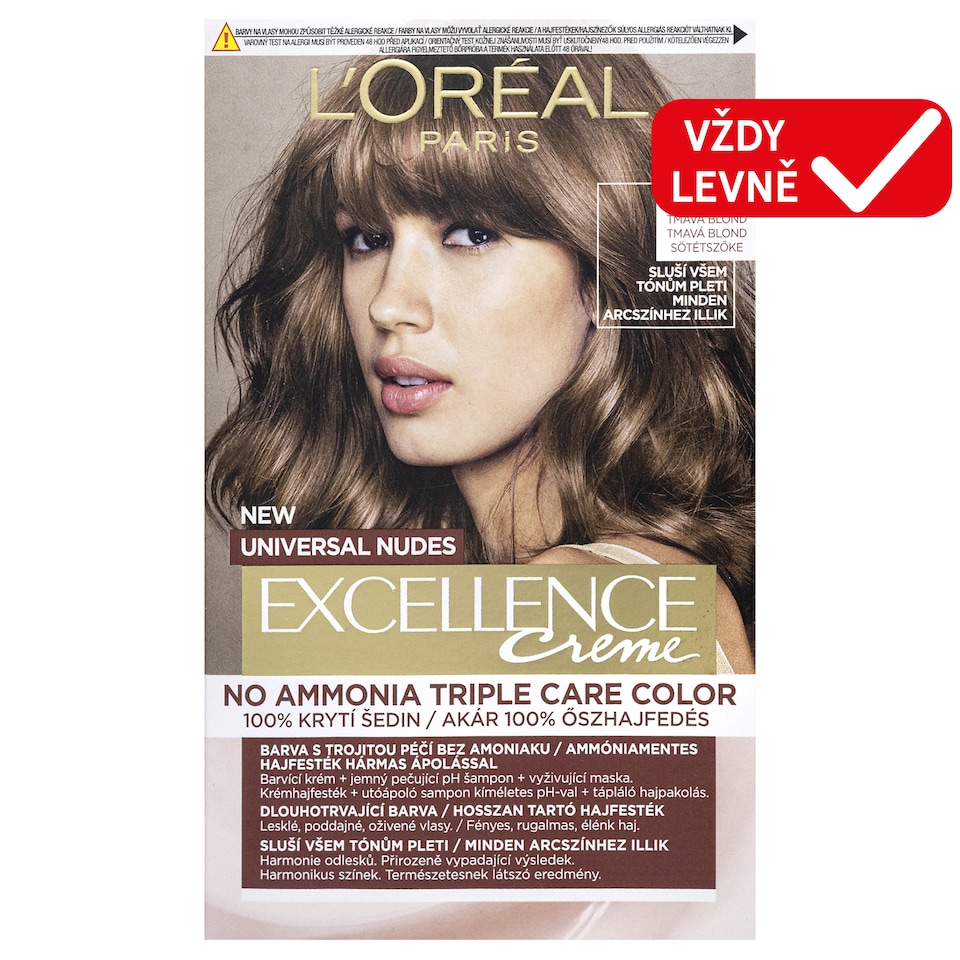 EXCELL UNIV NUDES 6 U DRK BLONDE 020