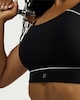 image 2 of F&F Active Contrast Trim High Support Sports Bra in Black