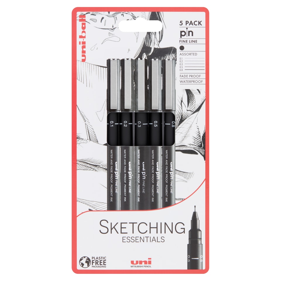 image 1 of Uniball Fineliners Assorted Nibs 5 Pack
