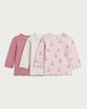 image 1 of F&F Baby 3-Pack Cotton Rich Cherry Print Long Sleeved Tops in Pink