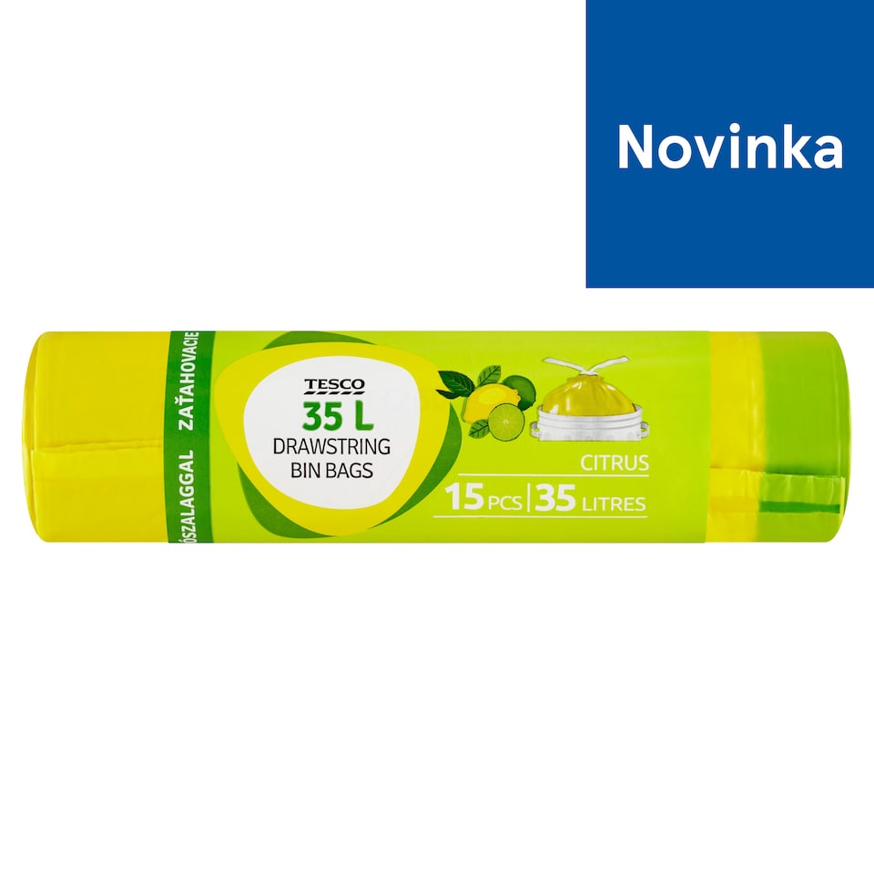 Tesco Drawstring Bin Bags Citrus 35 L 15 pcs
