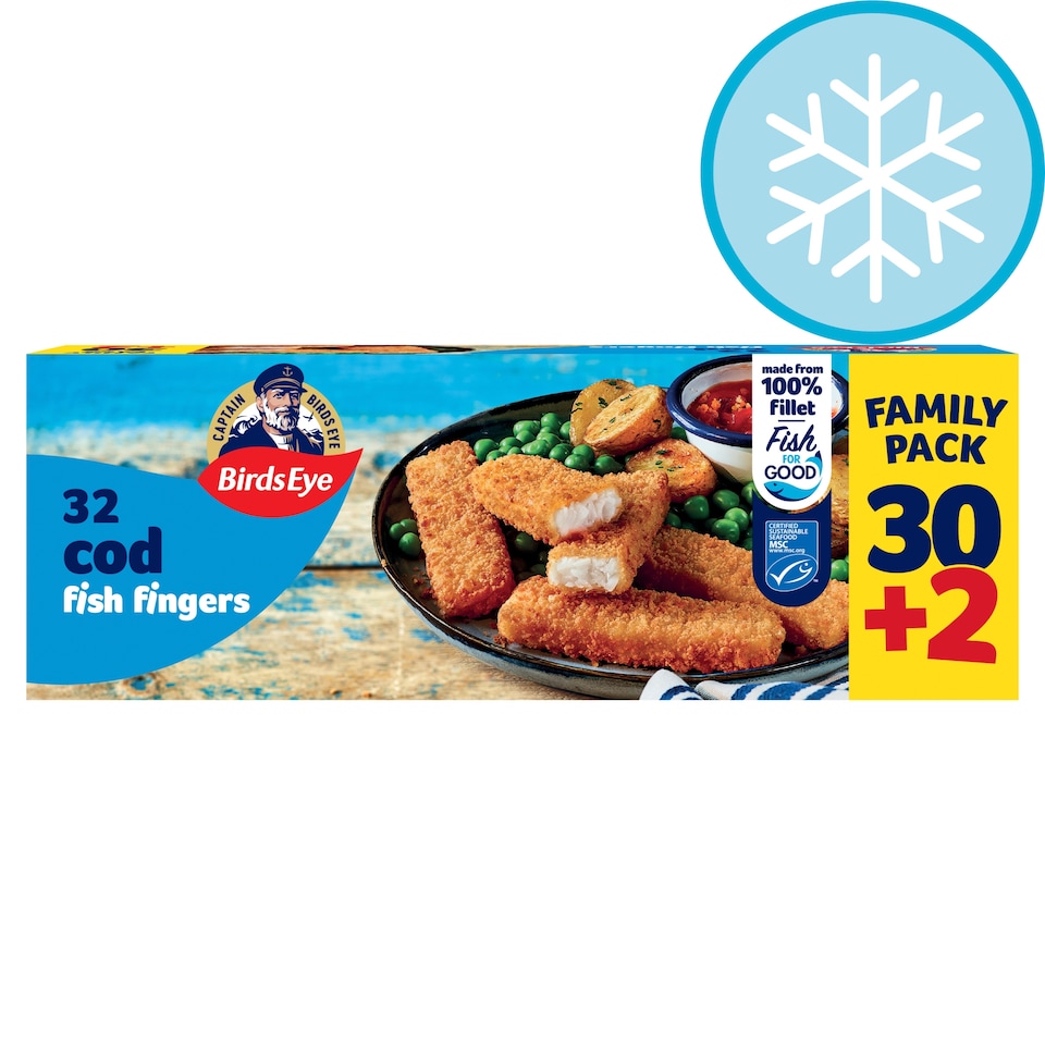 image 1 of Birds Eye 32 Breaded Cod Fish Fingers 896g