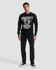 image 2 of F&F Cotton Rich Spooky Crew Skeleton Print Sweatshirt in Black