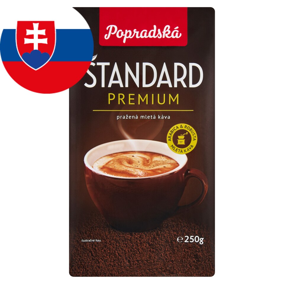 obrázok 1 z Popradská Štandard Premium pražená mletá káva 250 g