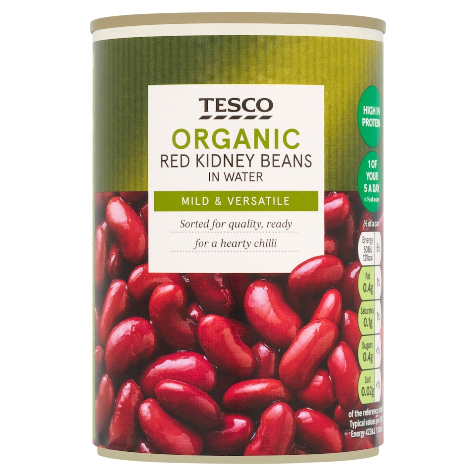 Tesco Organic Red Kidney Beans In Water 400G