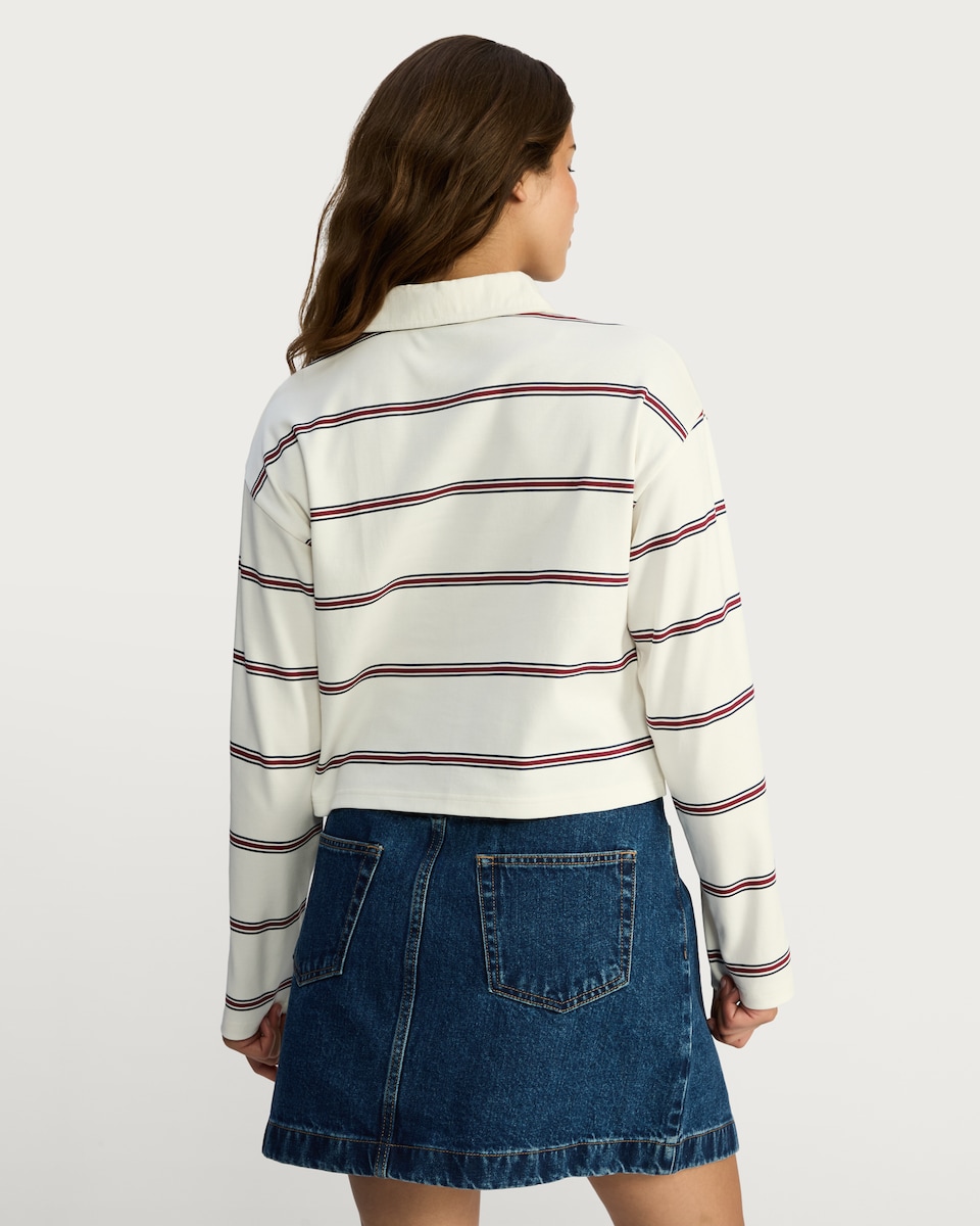 image 1 of OH ME OH MY Pure Cotton Striped Rugby Polo Shirt in Multi