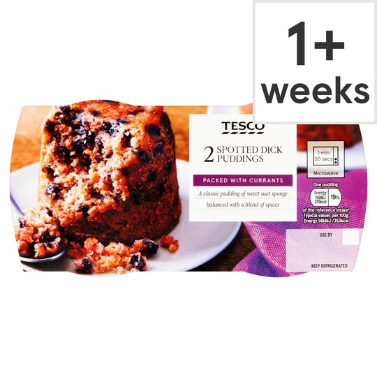 Tesco Spotted Dick Puddings 210G Tesco Groceries