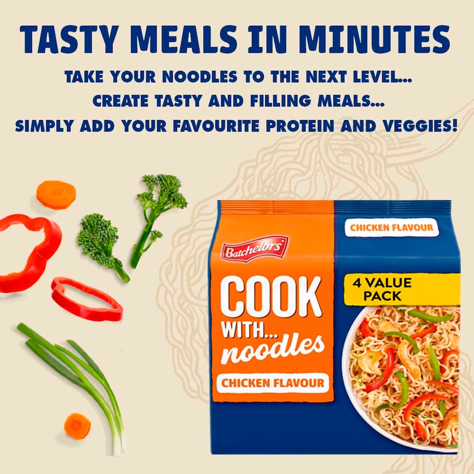 image 1 of Batchelors Cook With Noodles - Chicken Flavour 4x60g