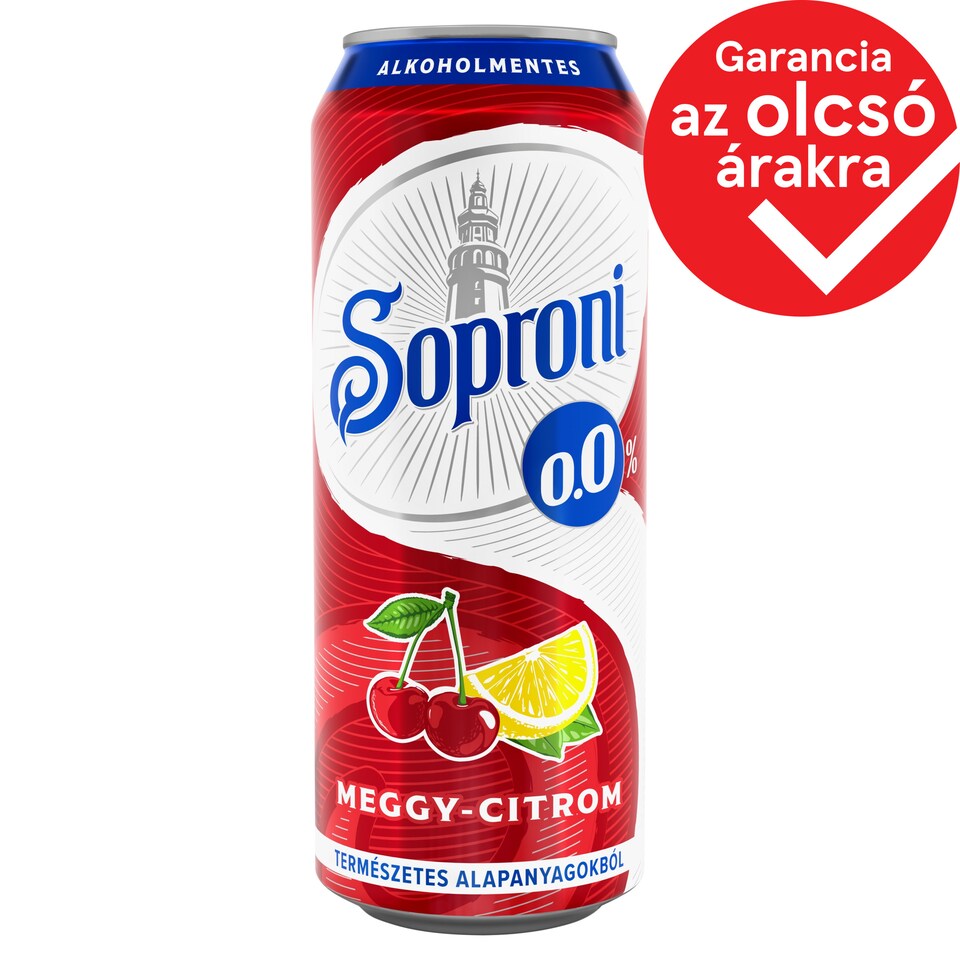 Soproni meggy-citromos alkoholmentes sörital 0,0% 500 ml