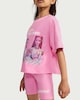 image 2 of K-Pop Demon Hunters 2-Piece Cotton Rich Cropped T-Shirt and Cycling Shorts Set in Pink