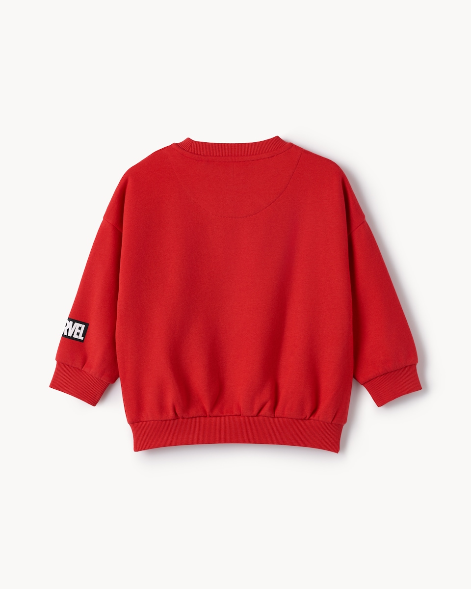 image 1 of Marvel Spider-Man Cotton Rich Sweatshirt in Red