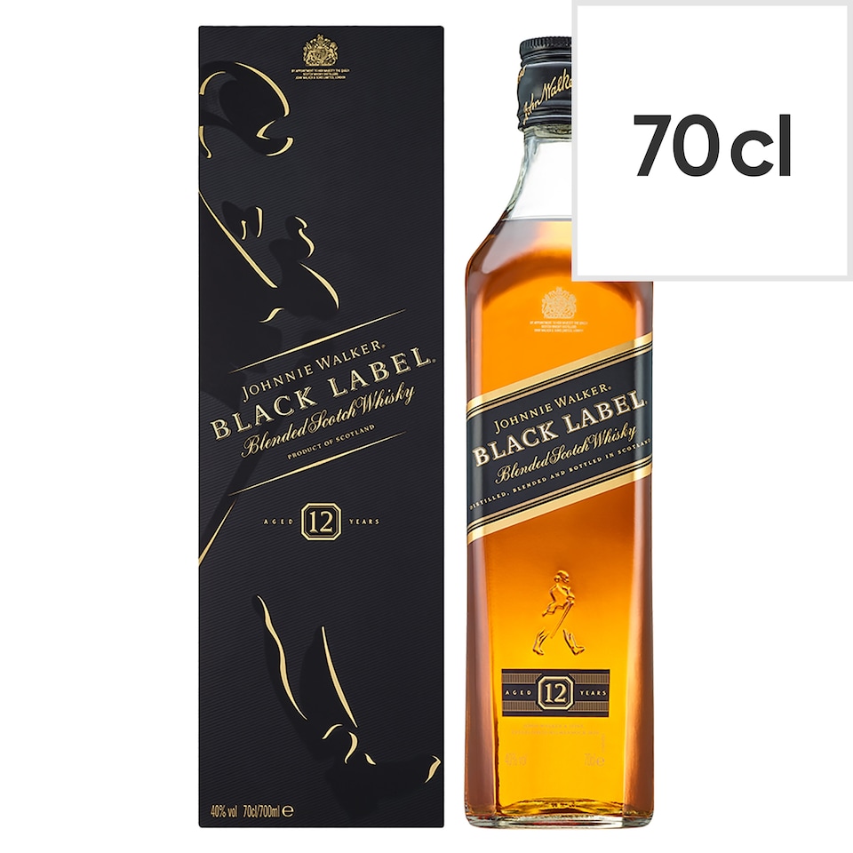 Johnnie Walker Black Label 12 Year Whisky Bottle 40% Vol 70cl