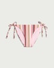 image 4 of F&F Striped Tie Side Bikini Bottoms in Multi Pink
