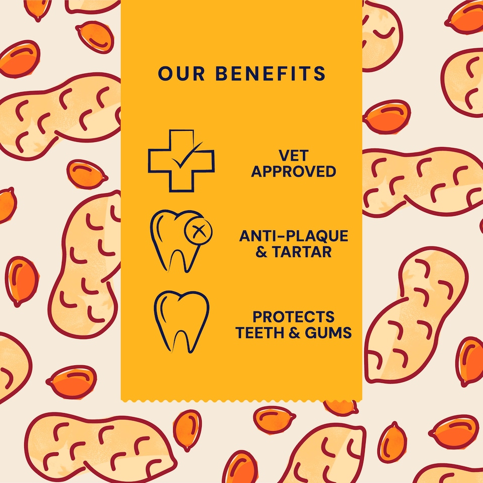 image 1 of Pooch & Mutt Vegan Dental Sticks - Peanut Butter 7 Pack 251g