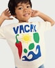 image 1 of F&F Boys Pure Cotton Vacay Print T-Shirt in Cream
